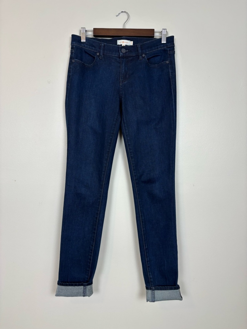 Tory Burch Jeans Womens 28 Legging Stretch Preppy Mid Rise Dark Wash Denim Blue